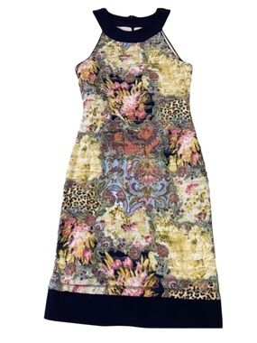 Joseph Ribkoff dress colored sleeveless woven contemporary festive casual art 8